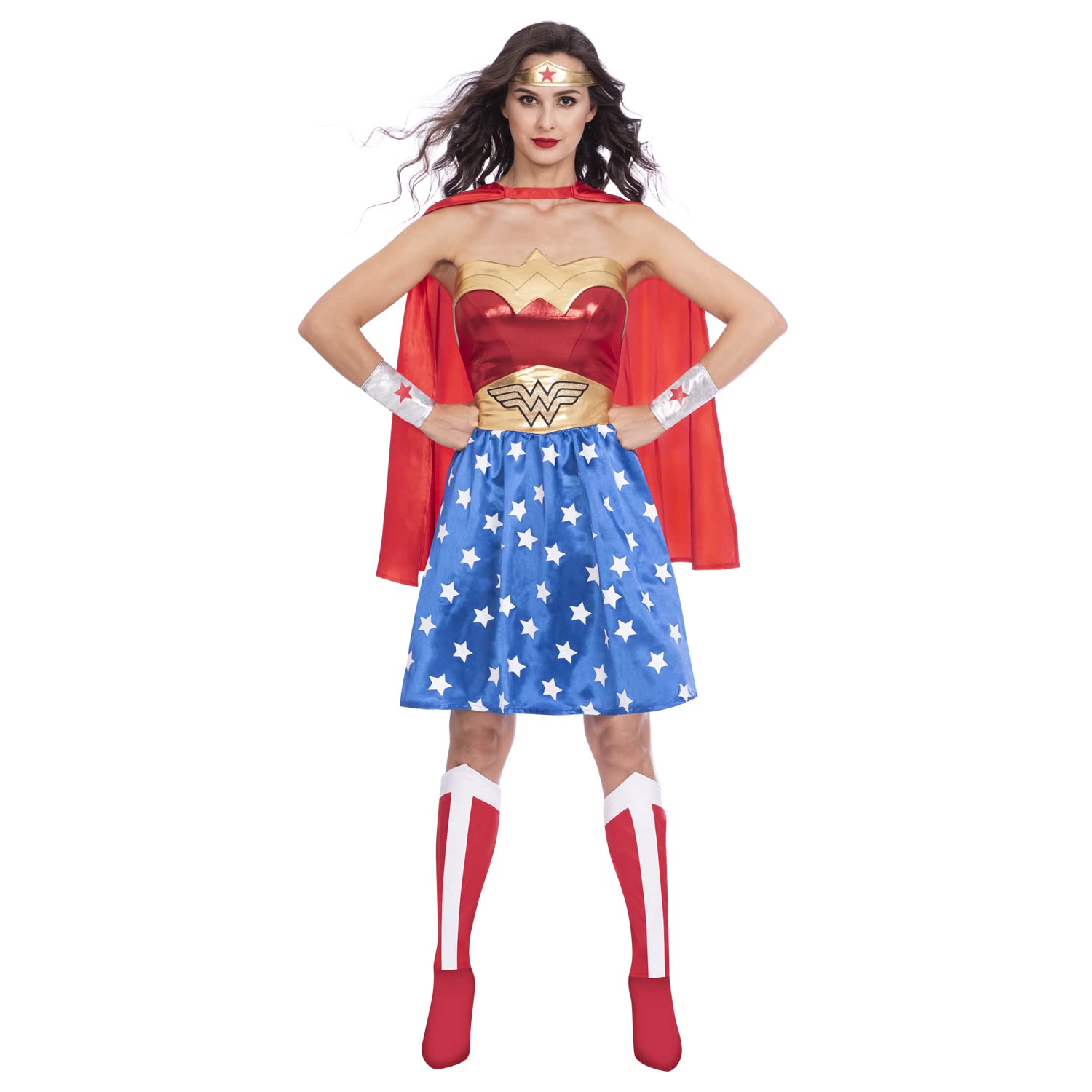 Ladies Warner Bros Wonder Woman Fancy Dress Superhero Costume