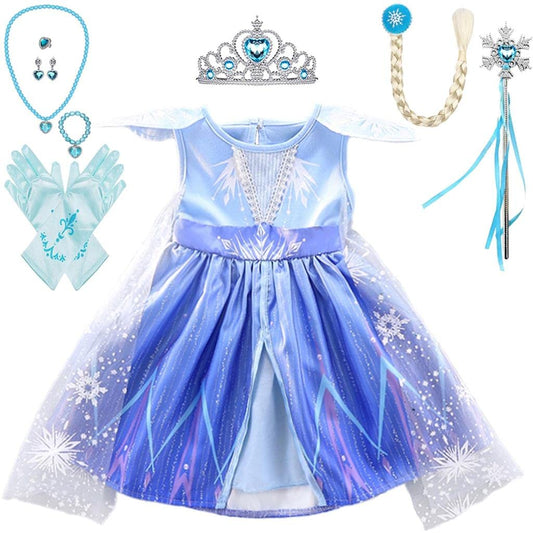 Lito Angels Girls Snow Queen Princess Costume, Blue, Age 2-3 Years