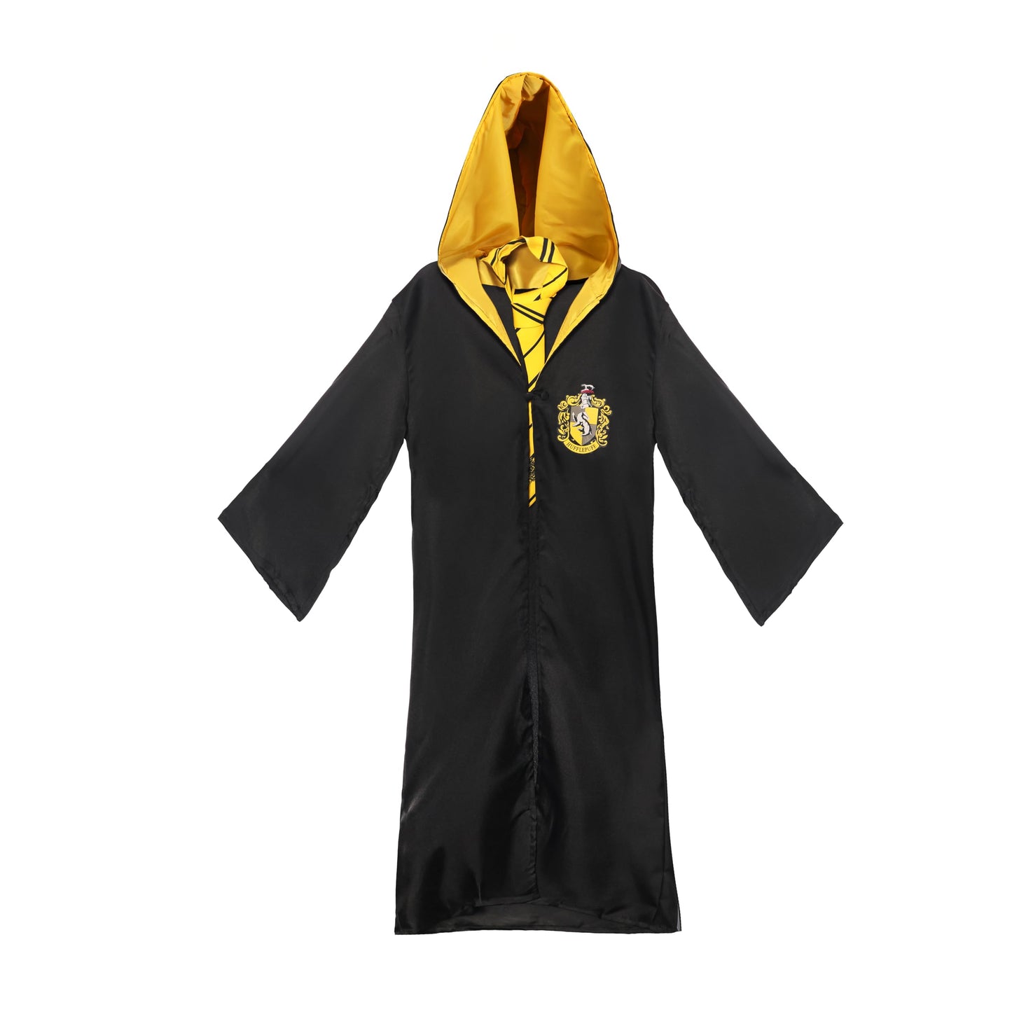 Harry Potter Hufflepuff Kids Costume Set – One Size Hogwarts Robe, Necktie & Temporary Tattoos – Children’s Fancy Dress Outfit for World Book Day & Parties