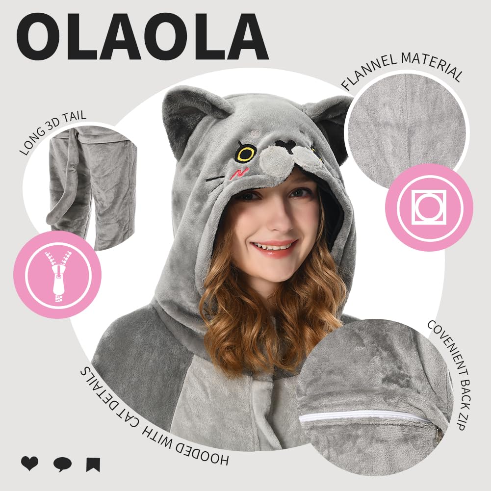 Blue Cat Onesie Adult Unisex Fancy Dress Pyjamas (image 2)