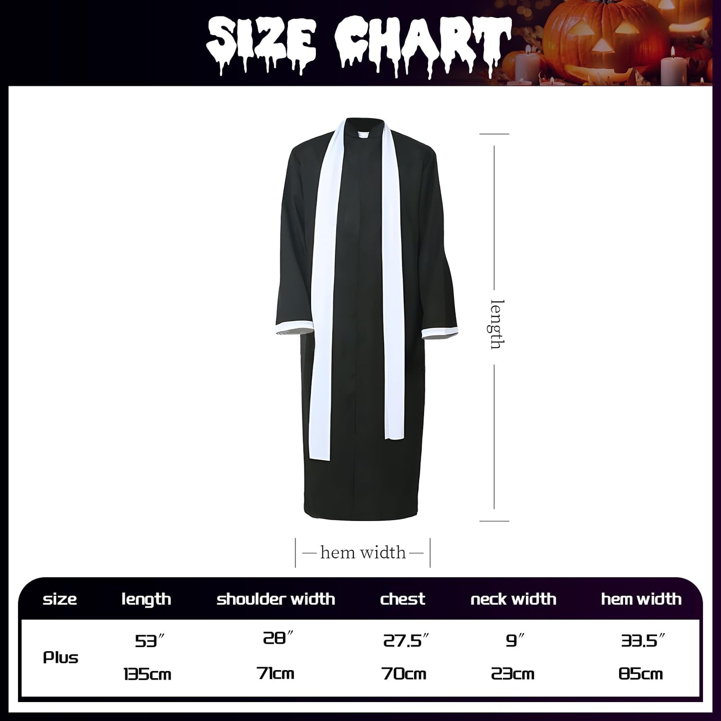 Priest Costume Men Adult Priest Robe Vicar Costume Halloween