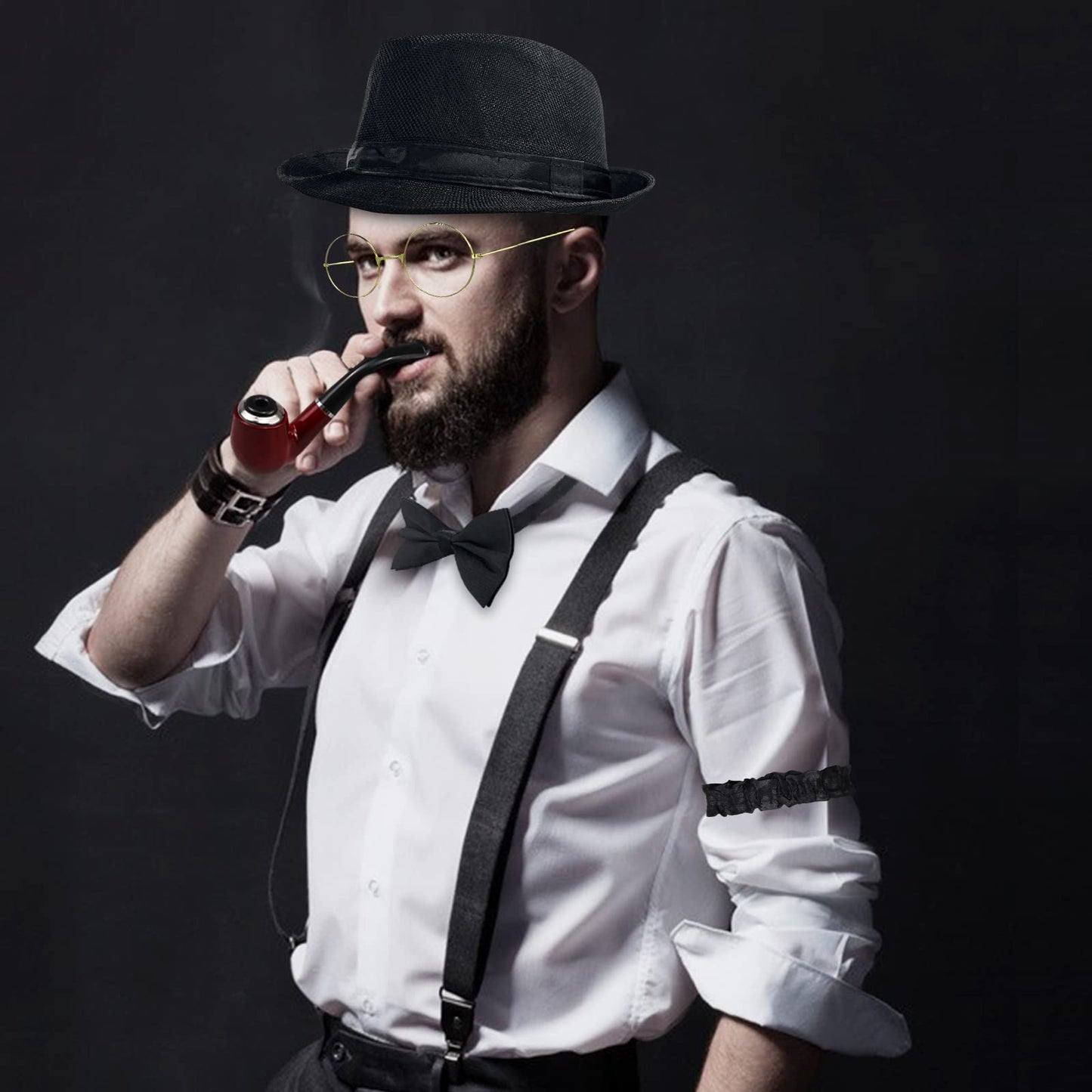 Gatsby Costume Accessories Set - Roaring Retro Gangster Costume