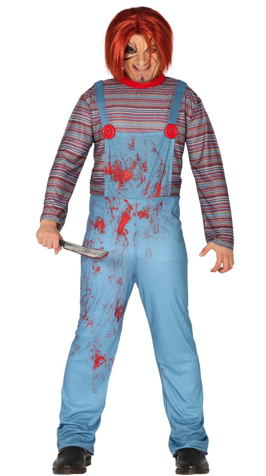 FIESTAS GUIRCA Mens Killer Doll Fancy Dress Costume Halloween Size Large