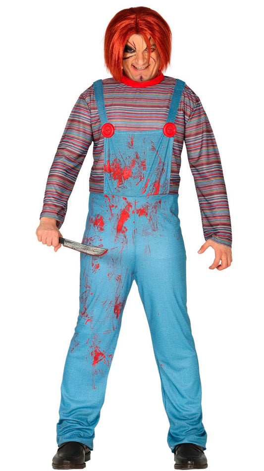 FIESTAS GUIRCA Mens Killer Doll Fancy Dress Costume Halloween Size Large