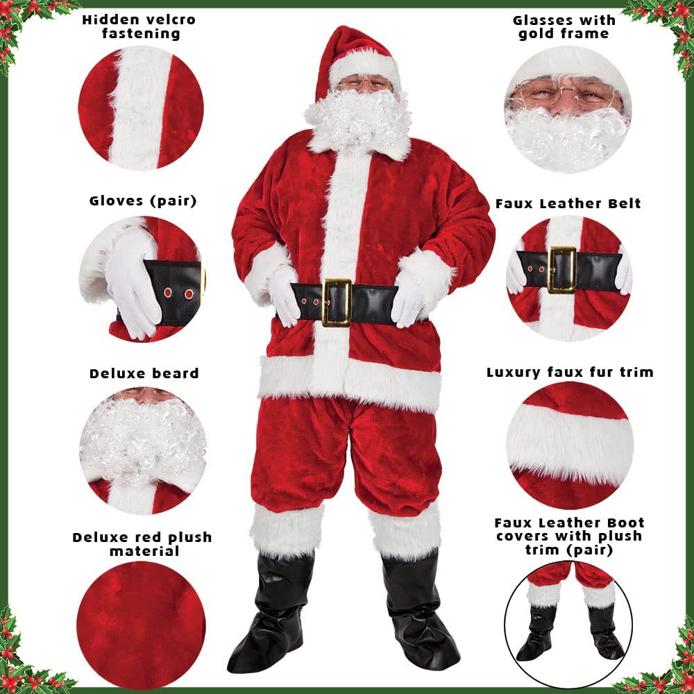 Wicked Costumes Regal Plush Professional 8 Piece Santa Suit - (Plus Size)