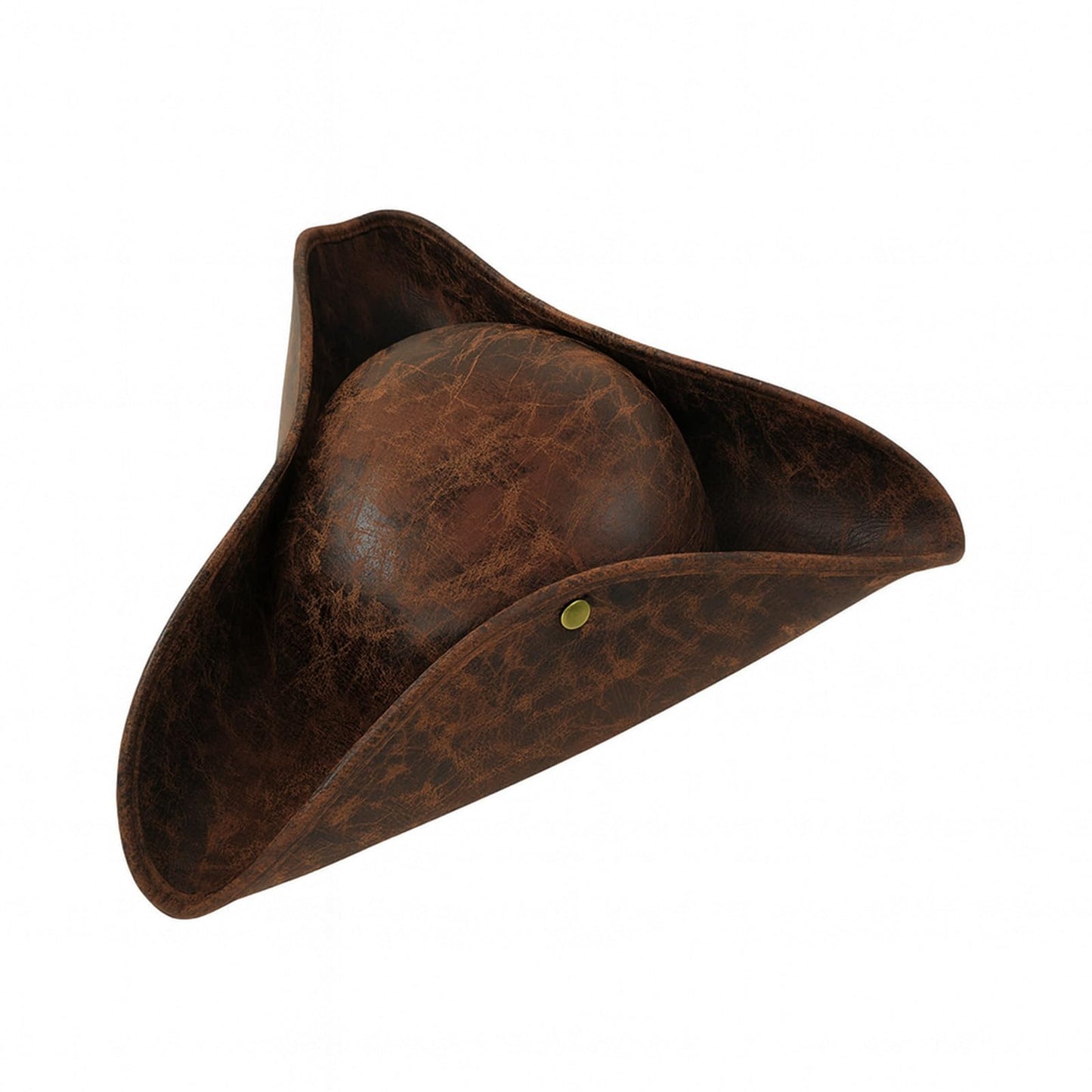 Halloween Pirate Hat for Women Men - Brown Distressed Leather
