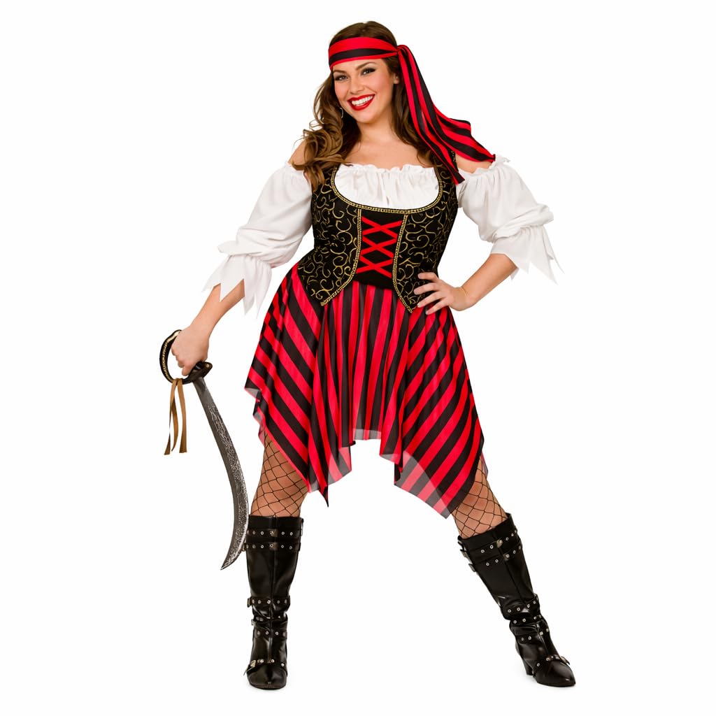 Adult Womens High Seas Pirate Fancy Dress Costume Pirate Outfit (image 5)