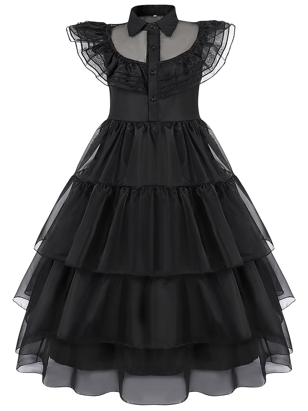Berich Princess Black Costume Kids Gothic School Dress Party Role Play Clothing Family Thing Black Fancy Dress World Book Day Outfit for Girls Halloween Costume 7-8 Years,140