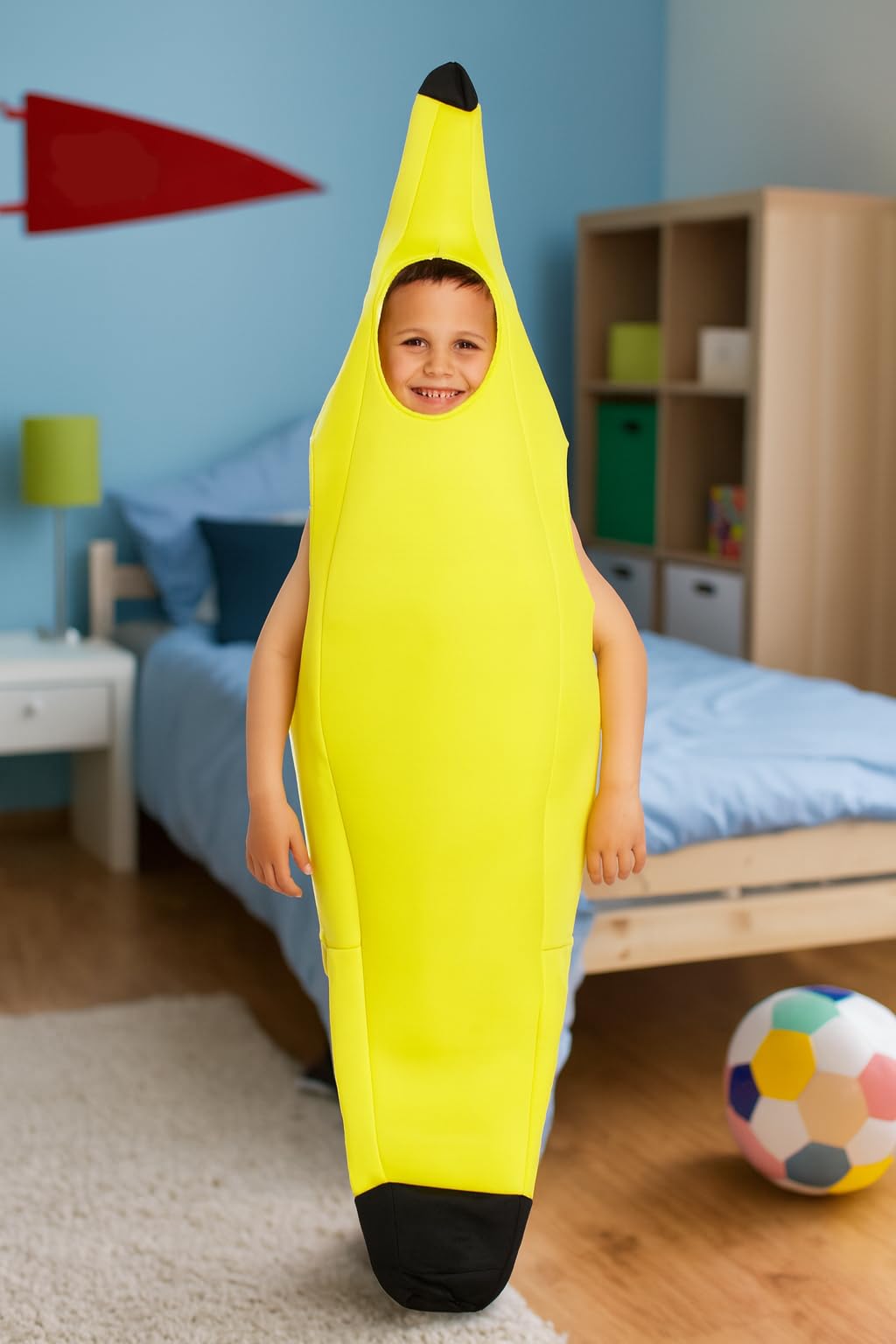 HENBRANDT Children’s Banana Costume for Kids Fancy Dress Outfit Fruit Costumes Banana Suit Size Large Ages 10-12 Funny Halloween Fancy Dress for Boys and Girls