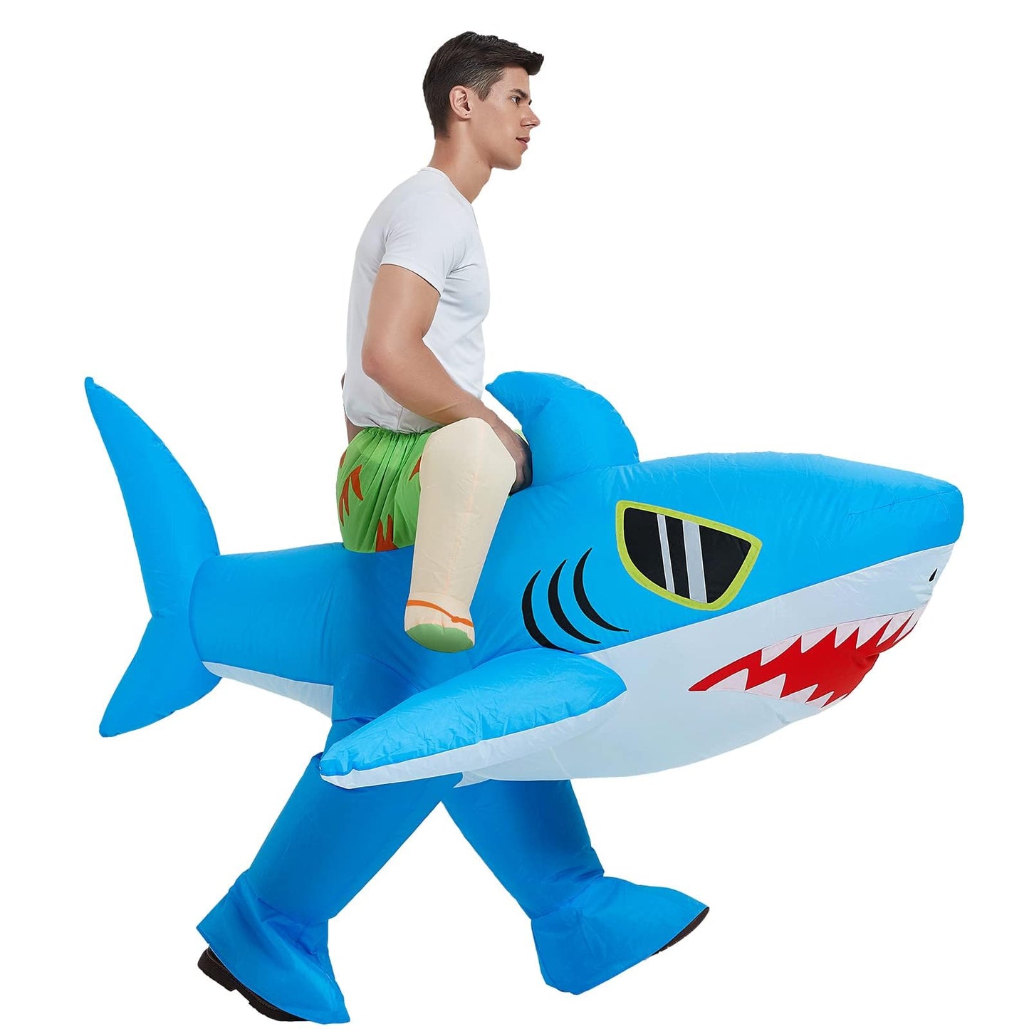 RHYTHMARTS Inflatable Shark Costume Ride on Shark Inflatable Costumes Fancy Dress Halloween Costumes Adult Costume