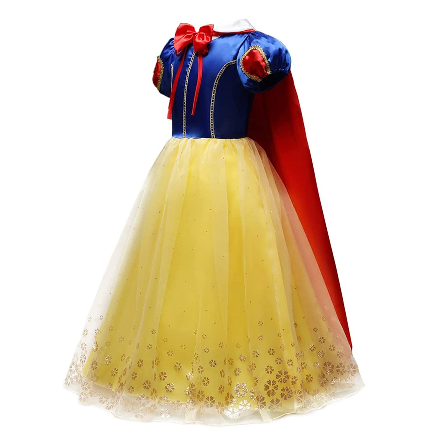Beejirm Girl Snow White Costume with Princess Crown Wand Accessory, Princess Dress Up Carnival Birthday Party Fancy Dress