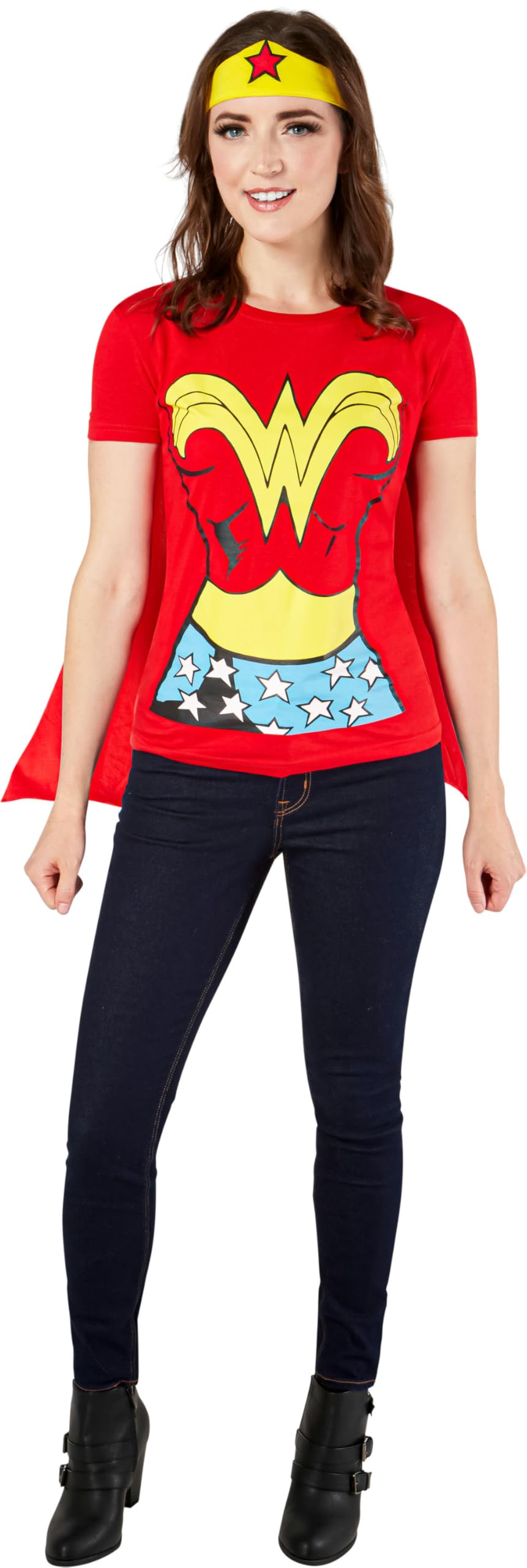 Official Ladies Wonder Woman T-Shirt Set - Adult Costume - Halloween