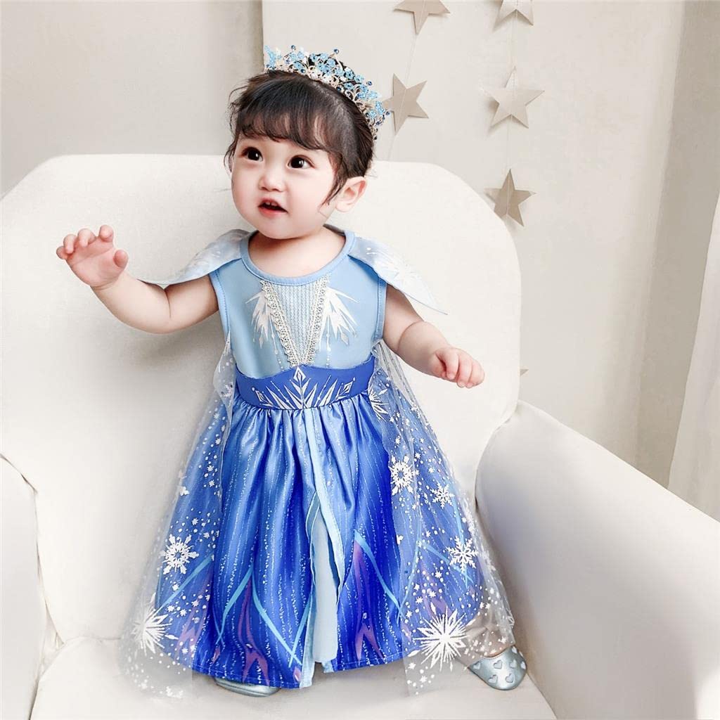 Lito Angels Girls Snow Queen Princess Costume, Blue, Age 2-3 Years