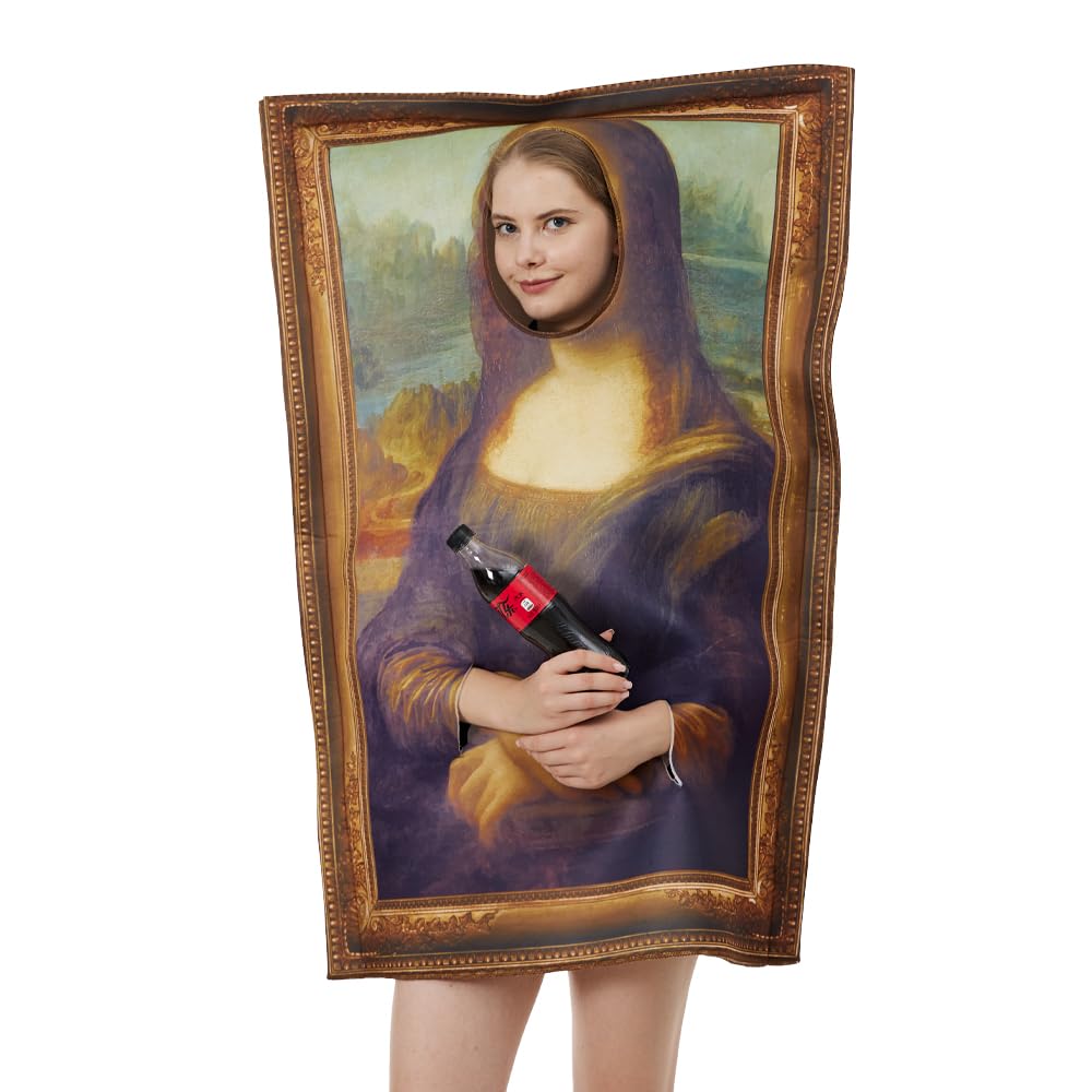 EraSpooky Famous Paintings Costume Mona Lisa Halloween Adult Men Women Funny Fancy Dress
