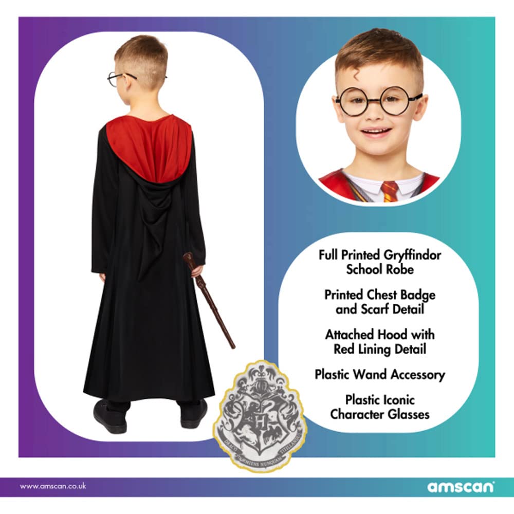 amscan 9912431 Official Licensed Warner Child Boys Harry Potter Deluxe Fancy Dress Costume Kit (10-12 years), Black
