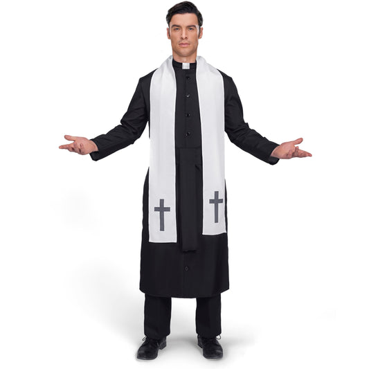 Spooktacular Creations black priest costume with robe and stole
