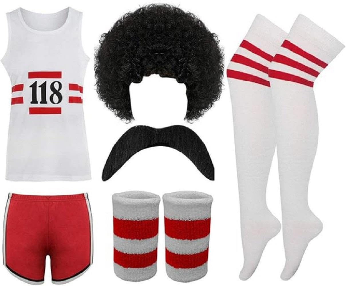 Adults 118 Marathon Retro Costume Set Sleeveless Vest Shorts