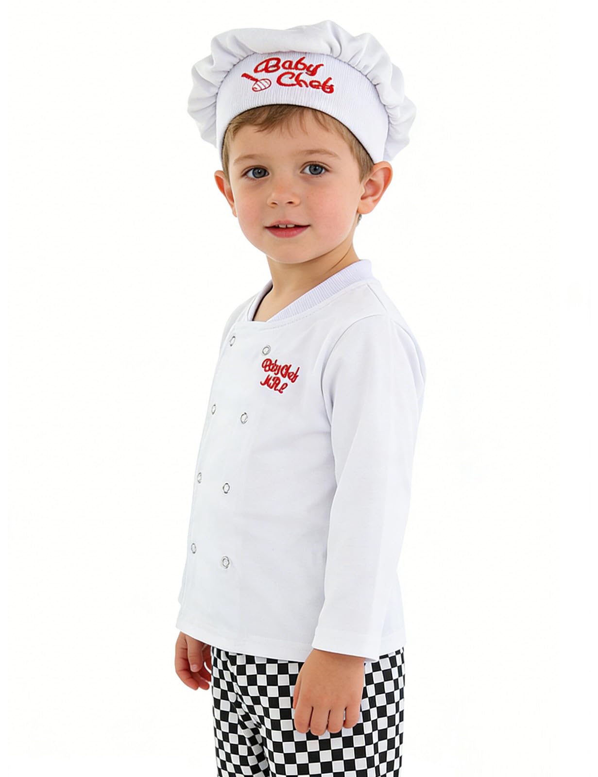 MOMBEBE COSLAND Baby Boys Chef Costumes Clothing Sets (12-18 Months, White)