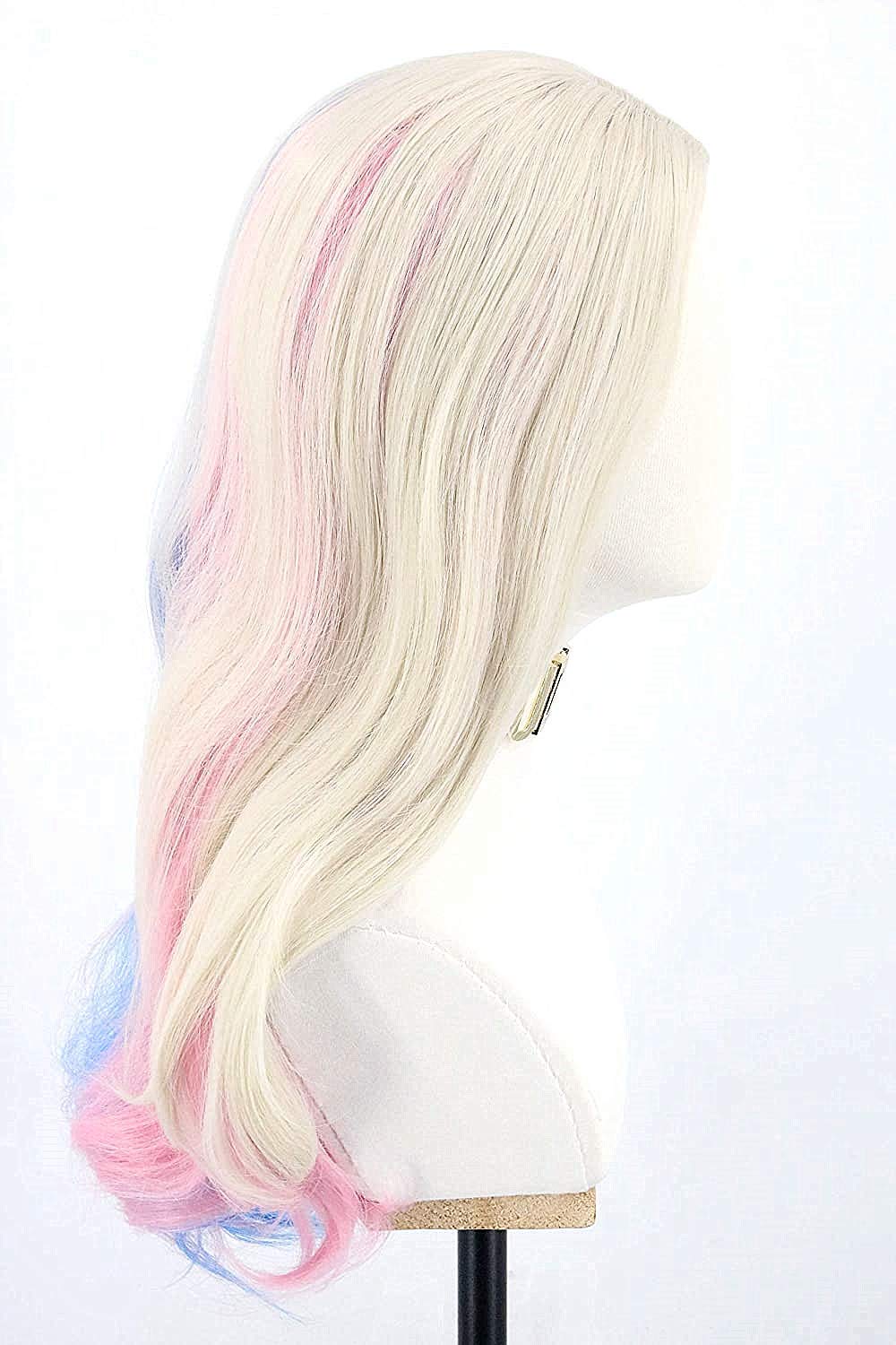 Topcosplay Women's Wig Long Curly Wig Blonde Mixed Blue Pink Wig for Halloween Cosplay Costume Fancy Dress Party