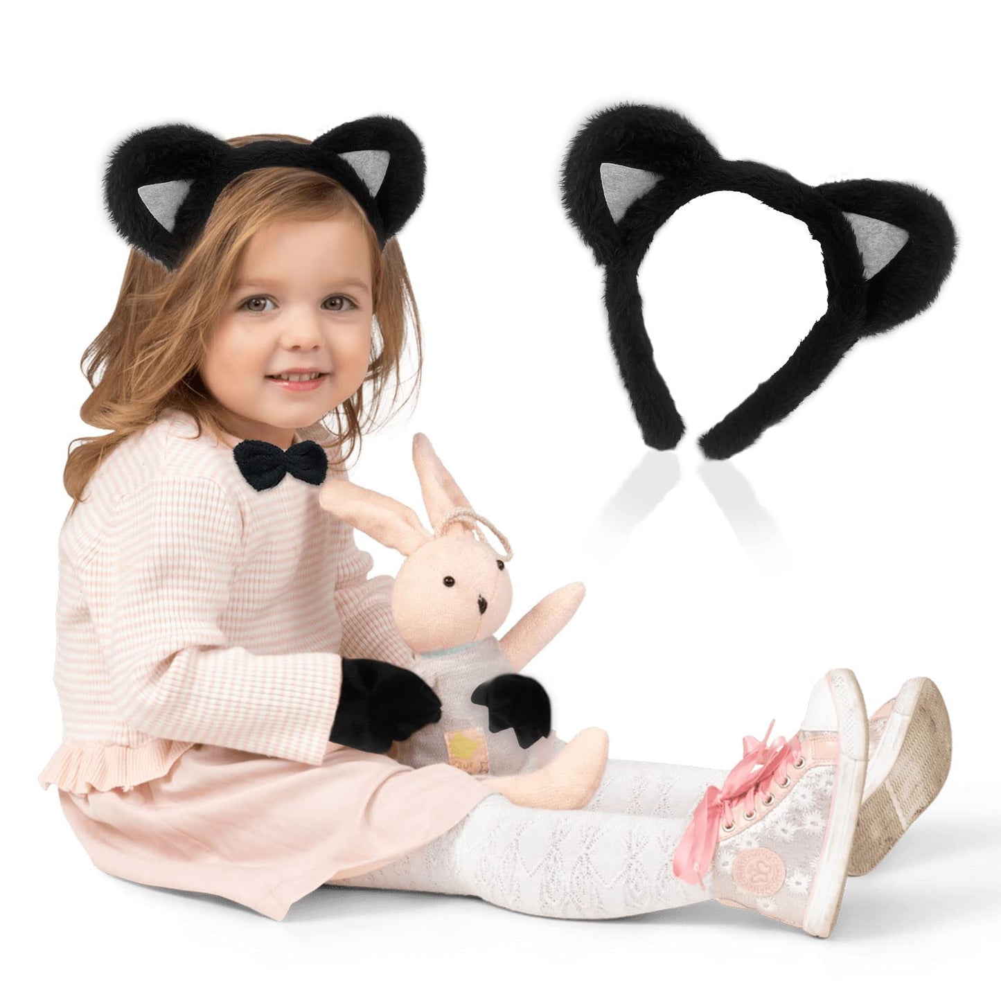 Cat Costume Set Included Cat Ears Headband Bowtie Tail Cat Paw (image 3)