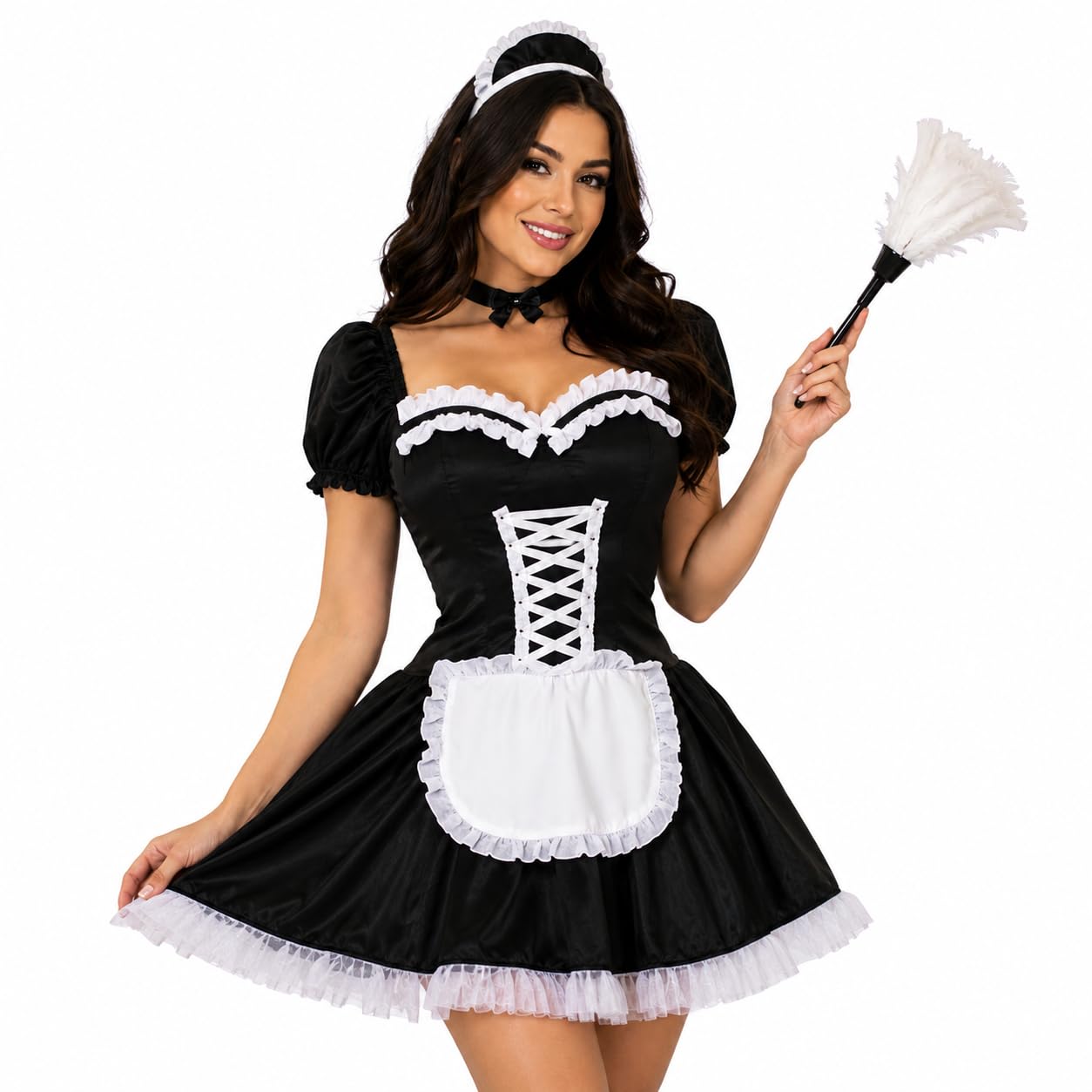 Plus Maid Outfits for Women Sexy Maid Costume Halloween Fancy Dress