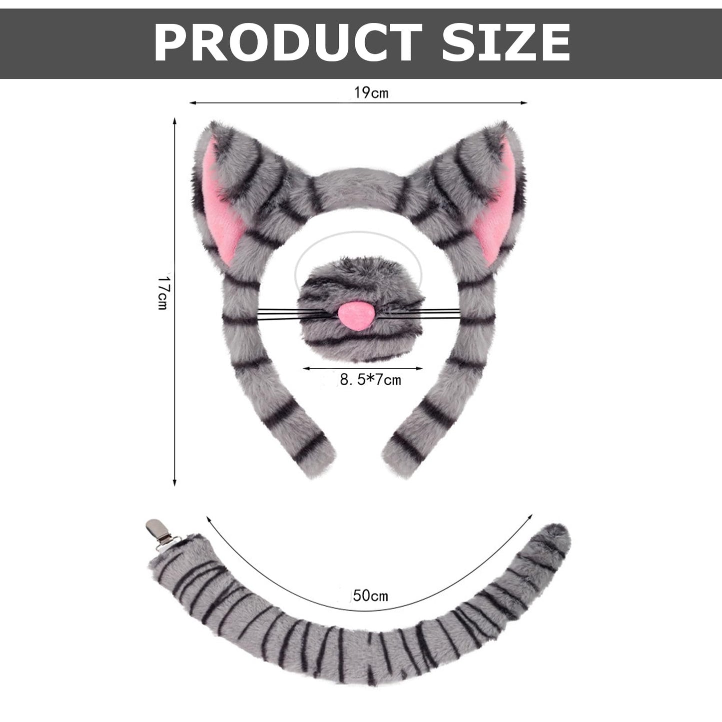 Cat Costume Set - Animal Grey Cat Costume Set with Grey Cat (image 3)