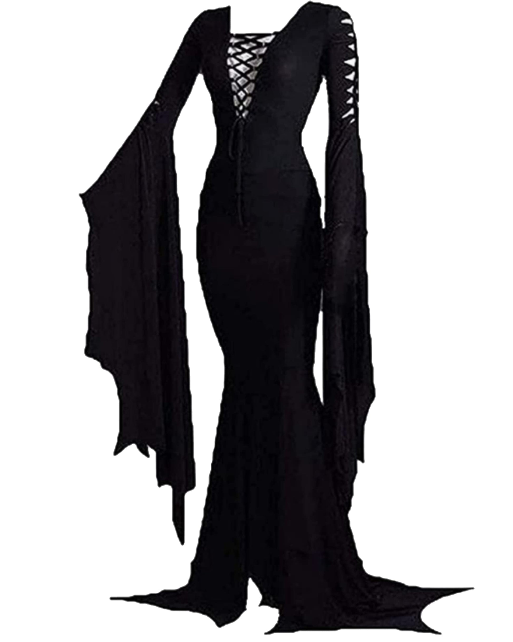 Women's Sexy Lace Up Halloween Carnival Party Dress Gothic Witch
