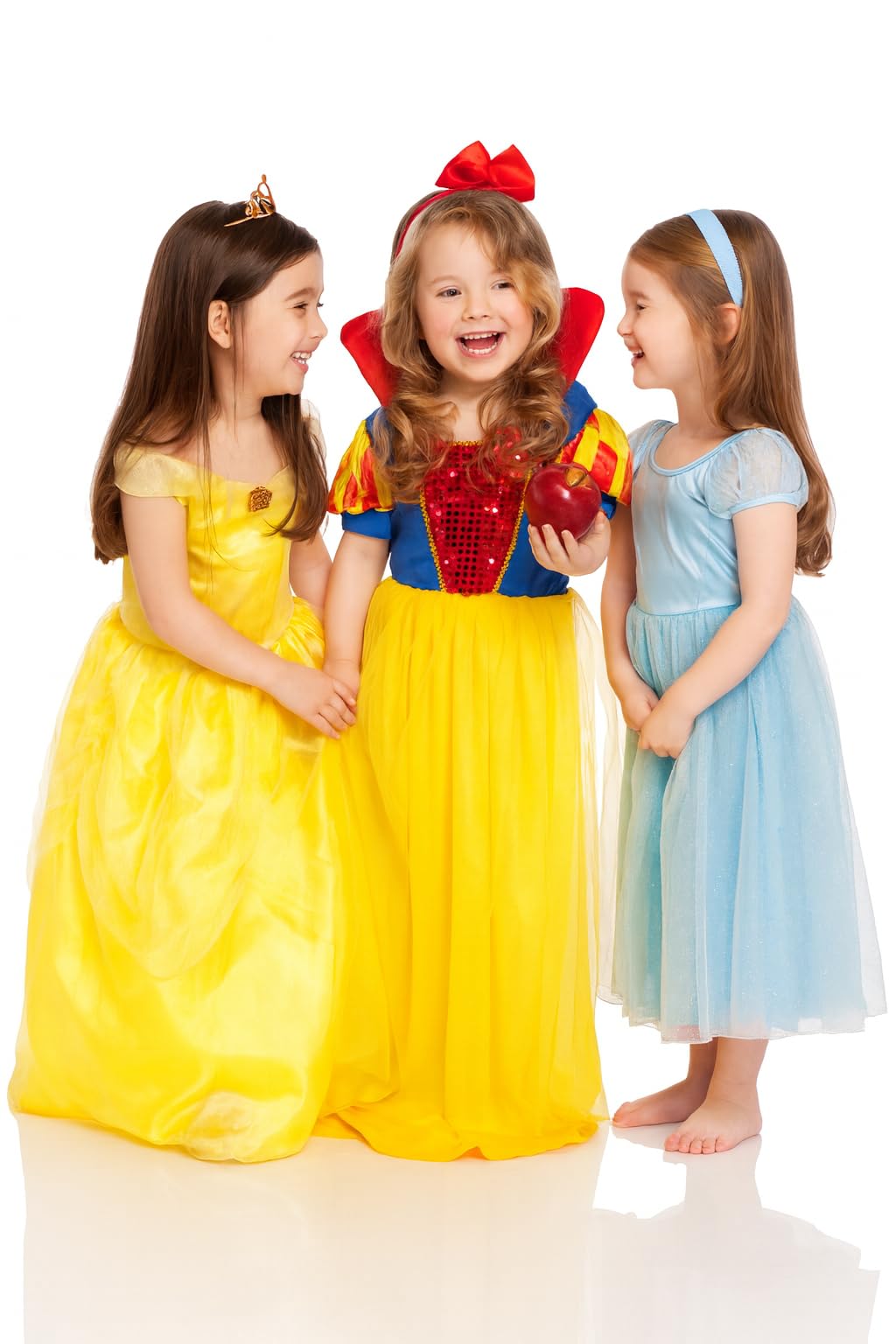 HENBRANDT Toddler’s Snow Girl Princess Costume Outfit Dress Up for Kids with Red Headband Fairytale Book Day Toddler Size Ages 3 Cosplay Halloween Children’s Fancy Dress for Girls