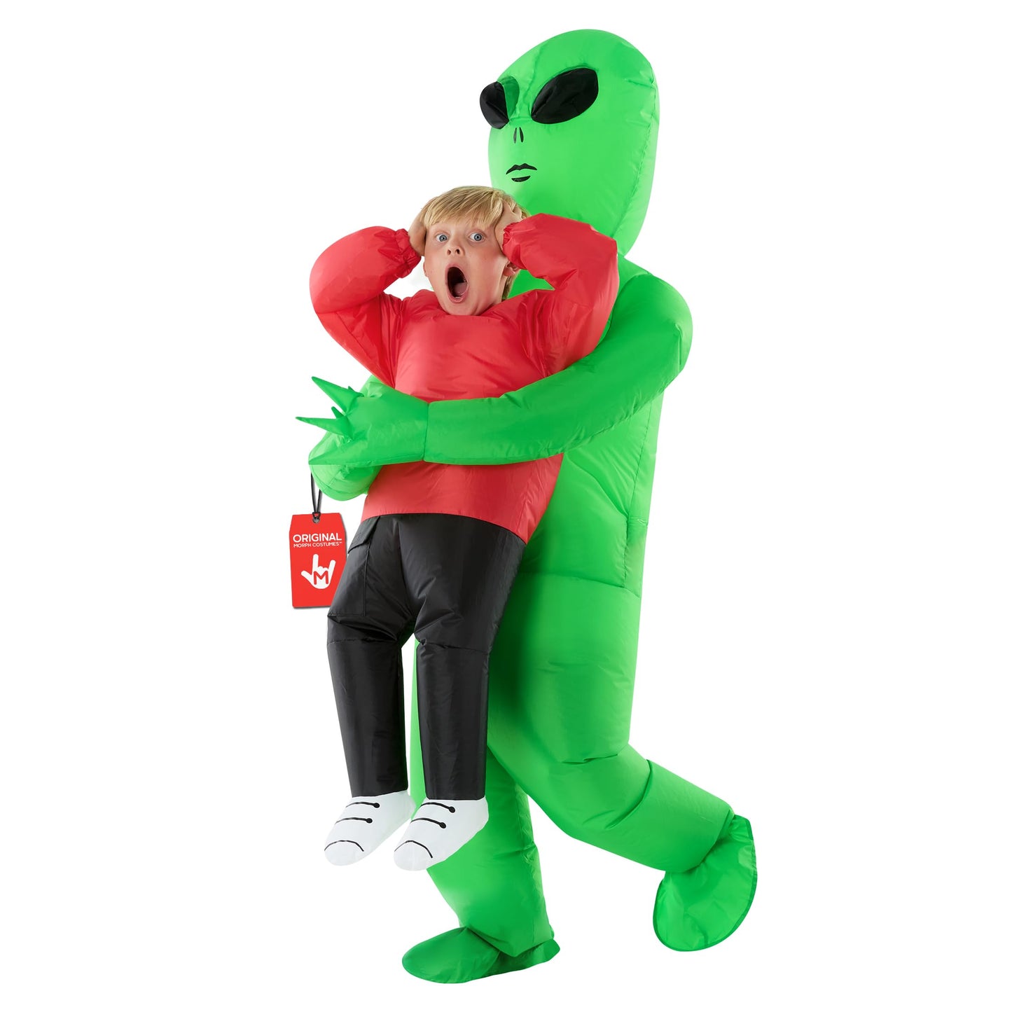 Morph Alien Costume Kids (4-6yrs), Red Abductee Alien Inflatable Costumes for Boys, Boys Halloween Costume, Halloween Costumes for Kids