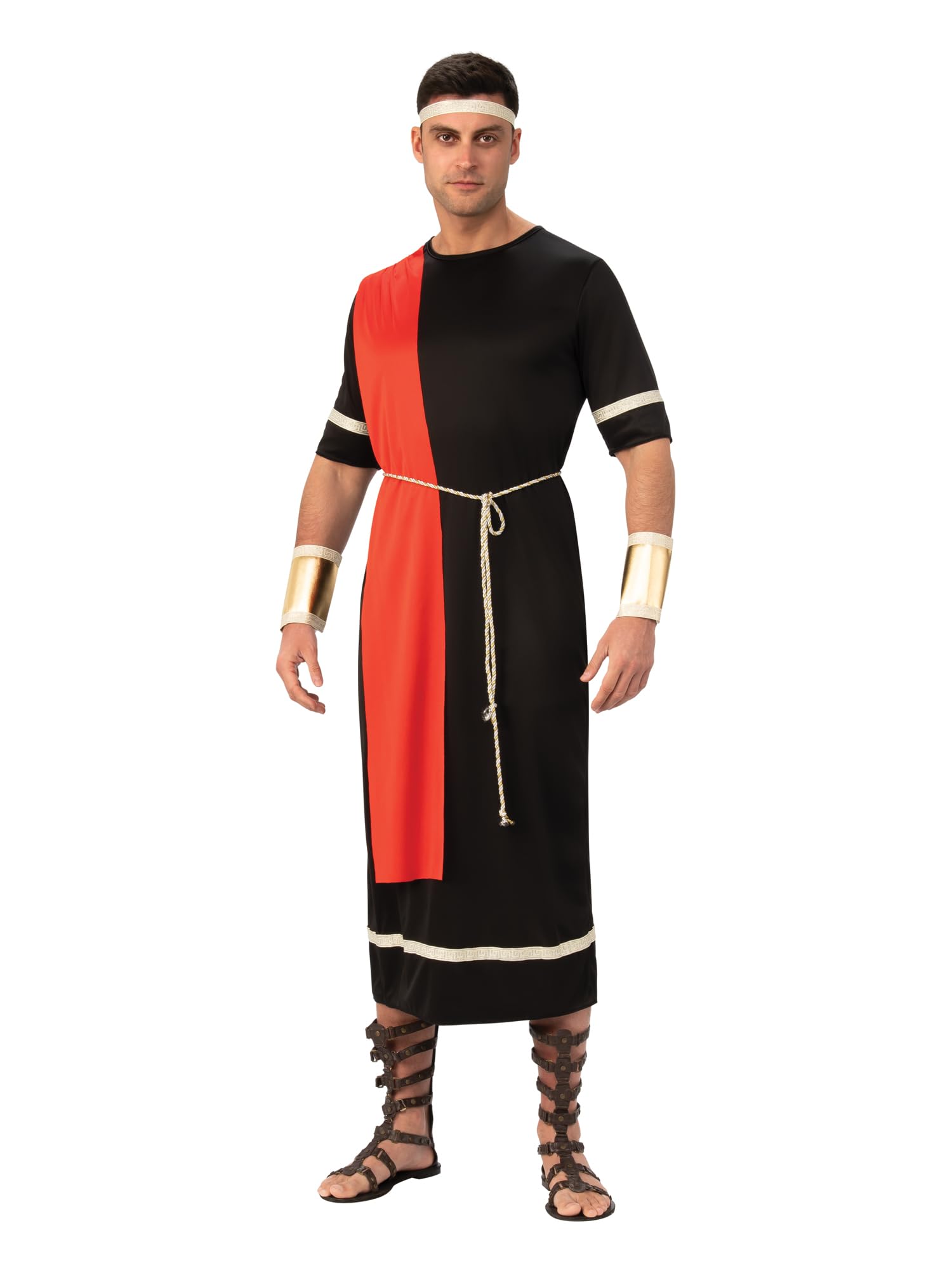 Caesar Black Toga with Red Drape Adult Costumes - Standard