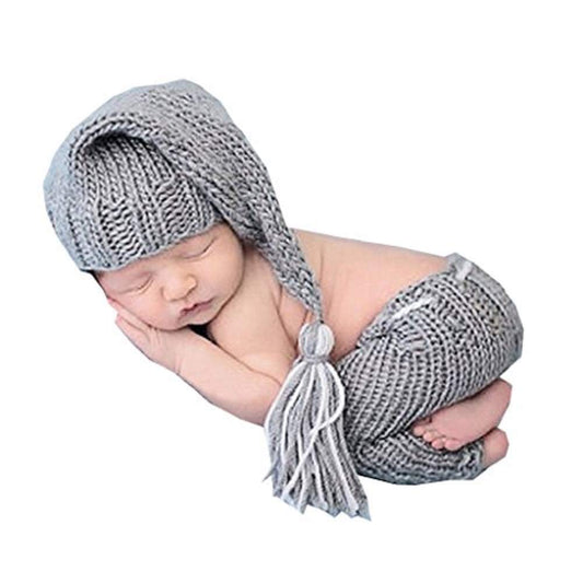 Grey Outfit, Newborn Baby Girl/Boy Crochet Knit Costume Photo Photography Prop Hats Outfits