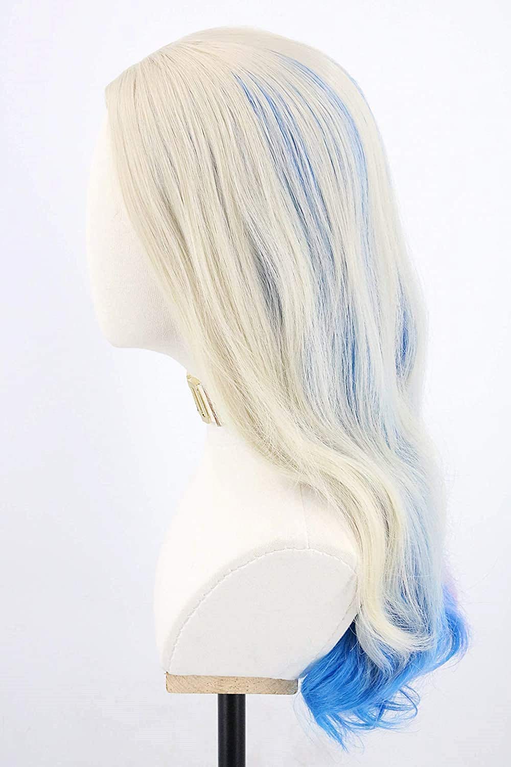 Topcosplay Women's Wig Long Curly Wig Blonde Mixed Blue Pink Wig for Halloween Cosplay Costume Fancy Dress Party
