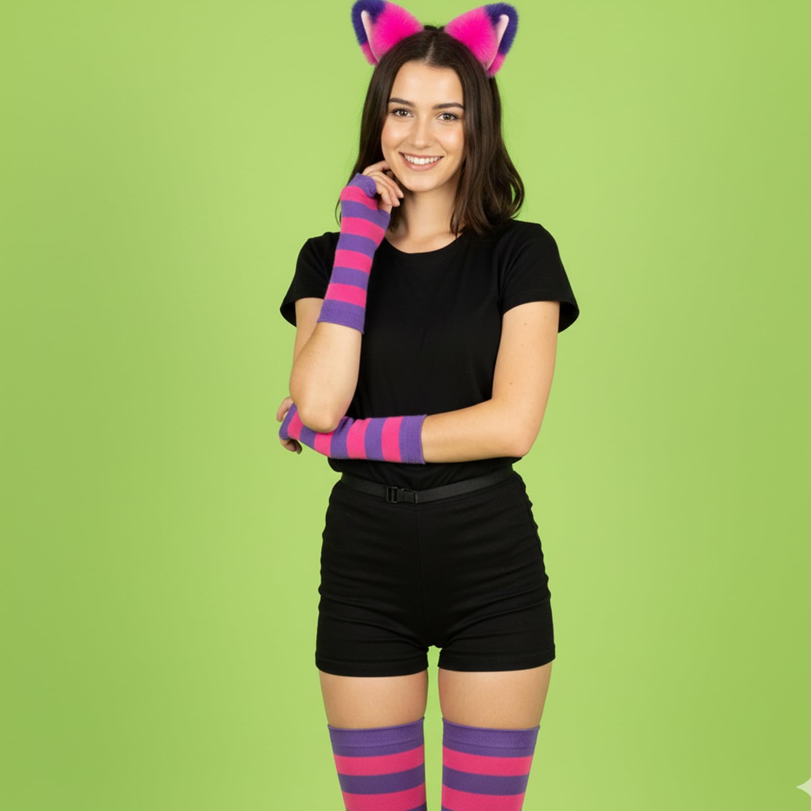 Cheshire Cat Costume - Pink and Purple Striped Top Cheshire Cat (image 7)