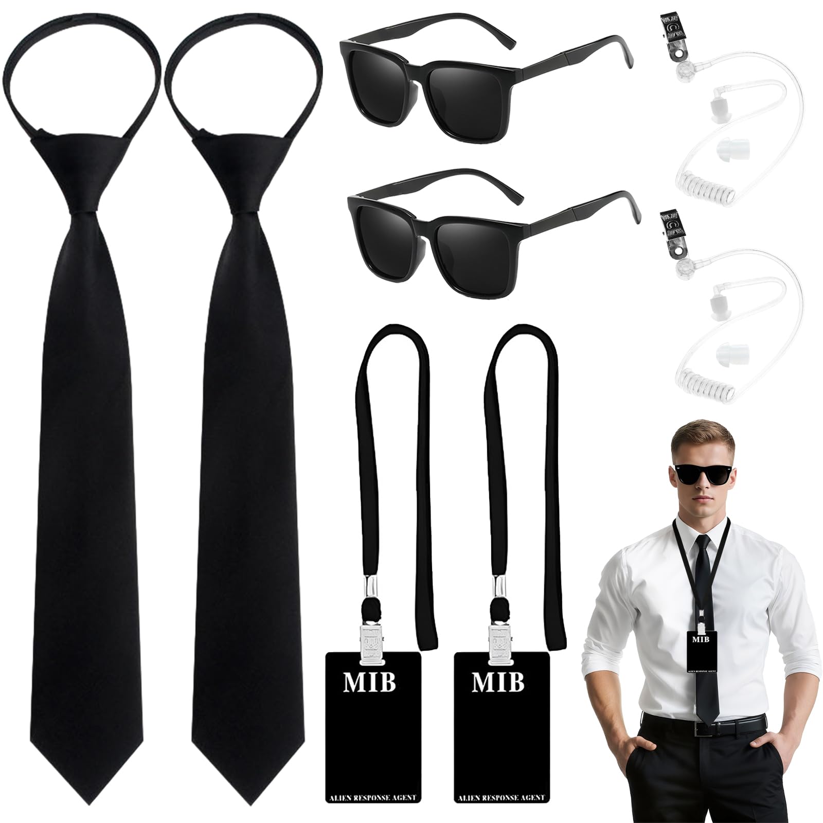 Double Agent Costume Accessories Set - Secret Agent Fancy Dress Kit