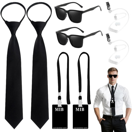 Double Agent Costume Accessories Set - Secret Agent Fancy Dress Kit