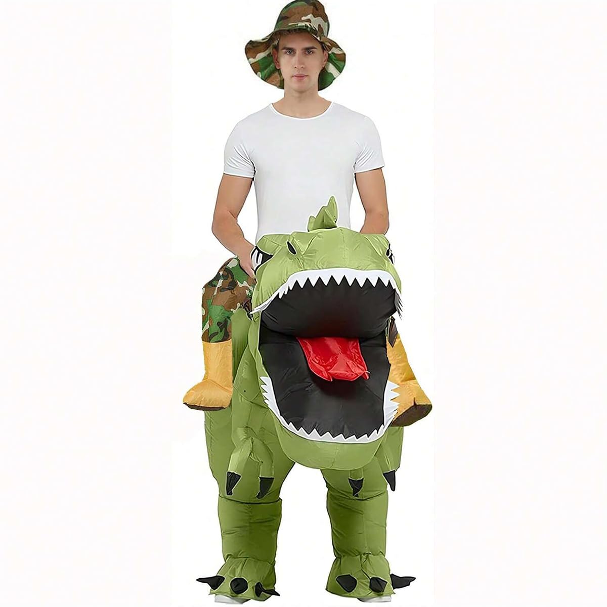 Inflatable Dinosaur Costume Adult Inflatable T-rex Costumes Adult Size Ride On Blow up Costumes for Adults Women Men Inflatables Fancy Funny Suit for Halloween Christmas Carnival Party