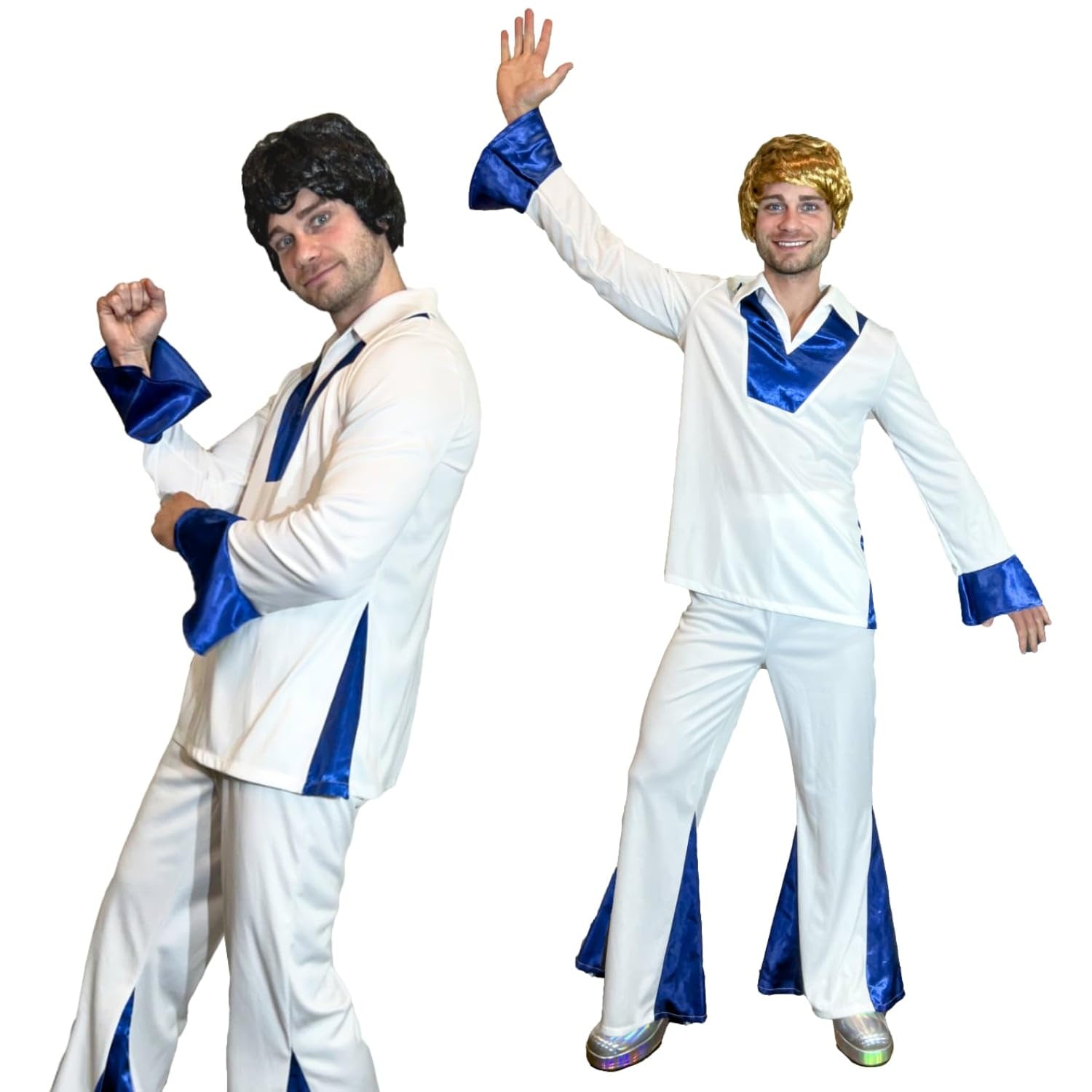 Men's 70s Disco Costume - Retro Fancy Dress Outfit Includes Dress