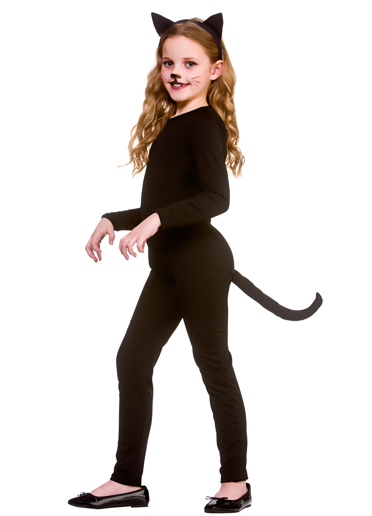 Girls Black Cat Fancy Dress Costume