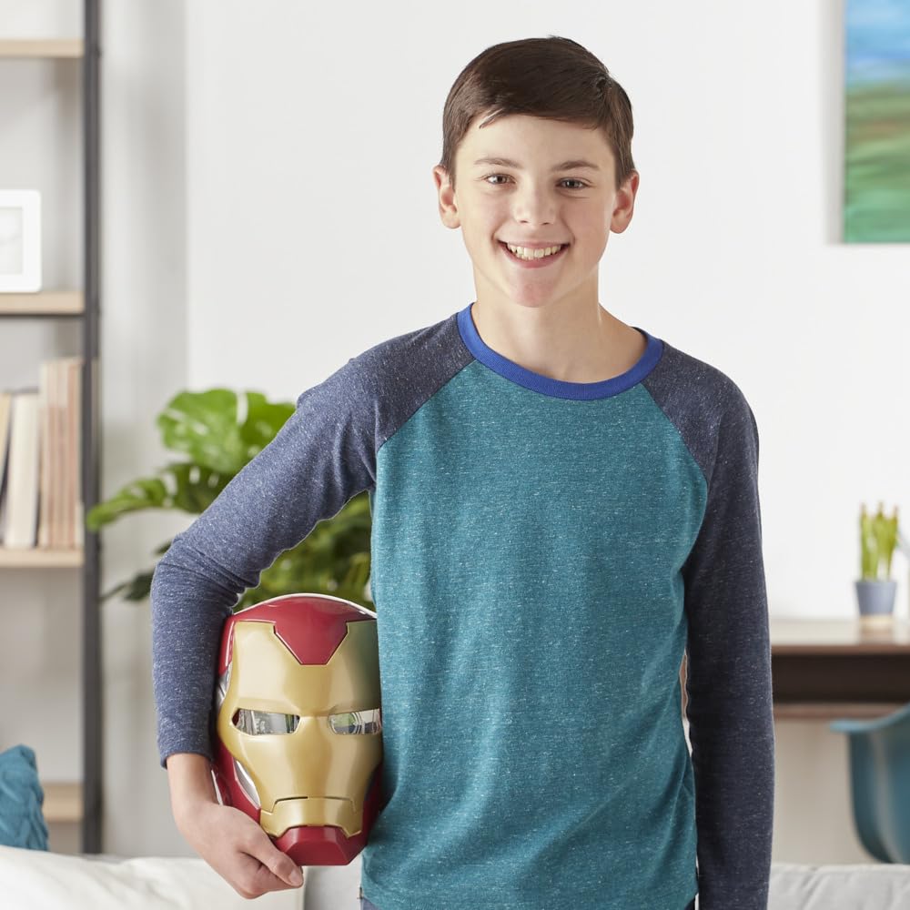 Marvel Avengers Iron Man Flip FX Mask Age 5+ with Flip-Activated Light Effects, Gifts for Kids, Rosso