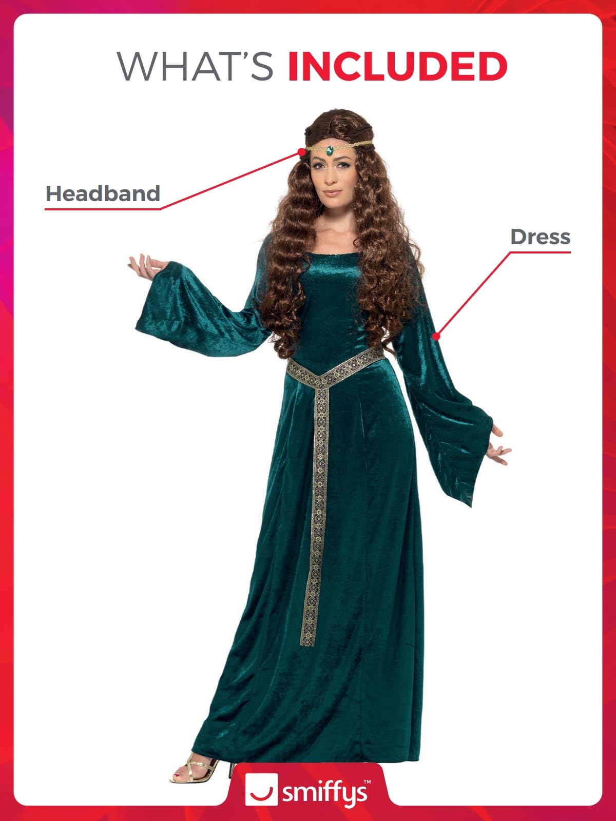 Fancy Dress Medieval Maid Costume (S)