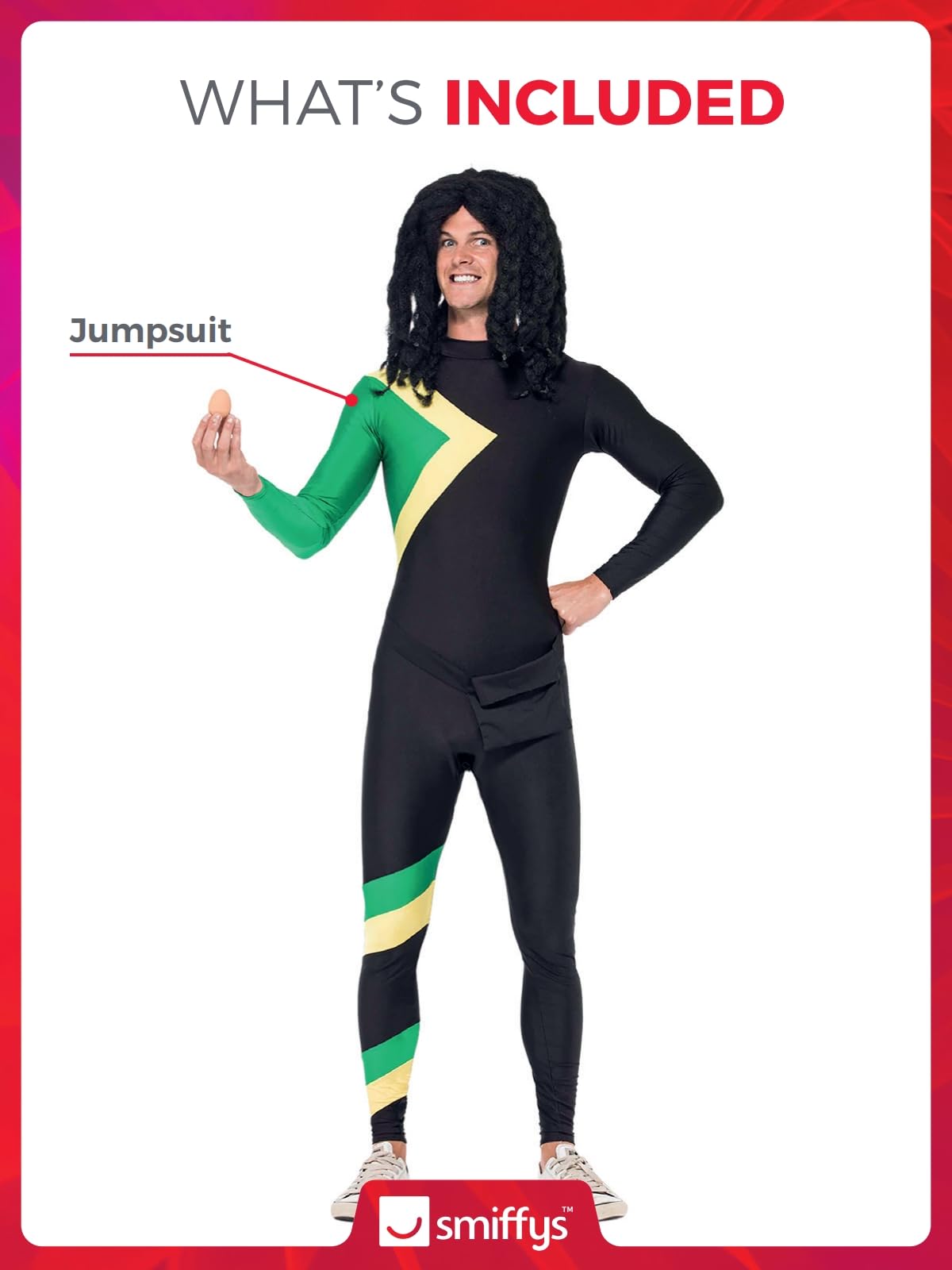 Smiffys Jamaican Hero Costume, Black, M - Size 38inch-40inch