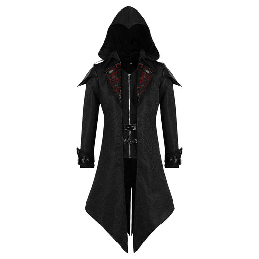 Steampunk Men's Jacket with Hood - Gothic Tailcoat Men's Coat
