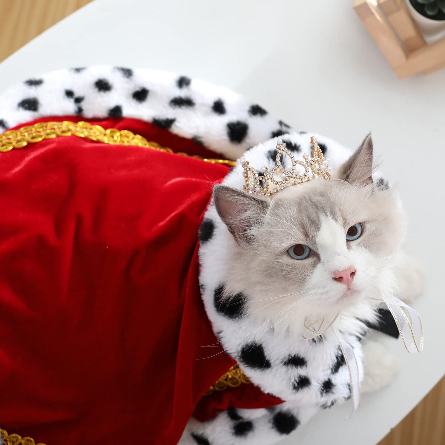 Pet Serial Lux Fur Cat Dog Cloak for Halloween Costumes - King