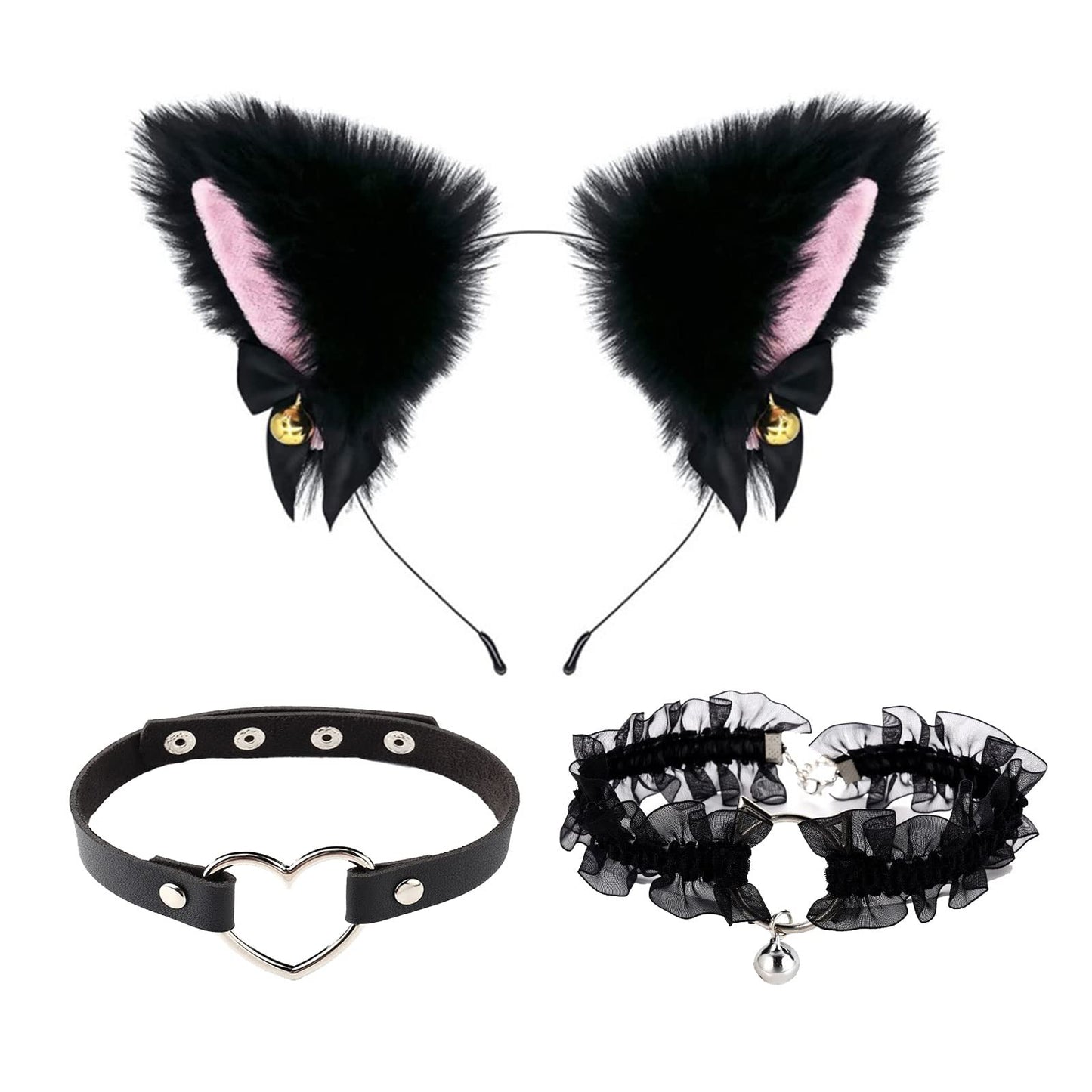 Animal Costume Cat Cosplay Costume Set Cat Ears Headband with Bells