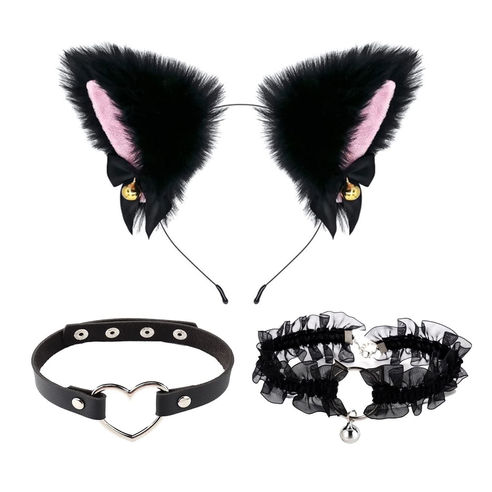Animal Costume Cat Cosplay Costume Set Cat Ears Headband with Bells