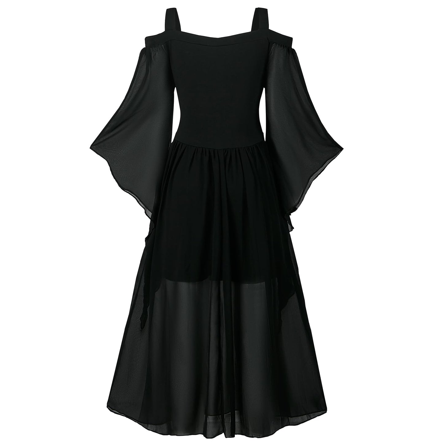 Women's Medieval Dress with Trumpet Sleeves Renaissance Medieval (image 3)