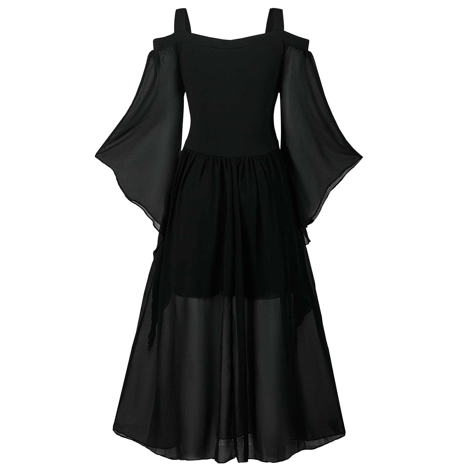 Women's Medieval Dress with Trumpet Sleeves Renaissance Medieval (image 3)