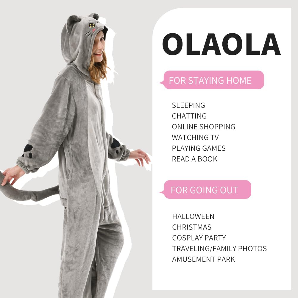 Blue Cat Onesie Adult Unisex Fancy Dress Pyjamas (image 6)