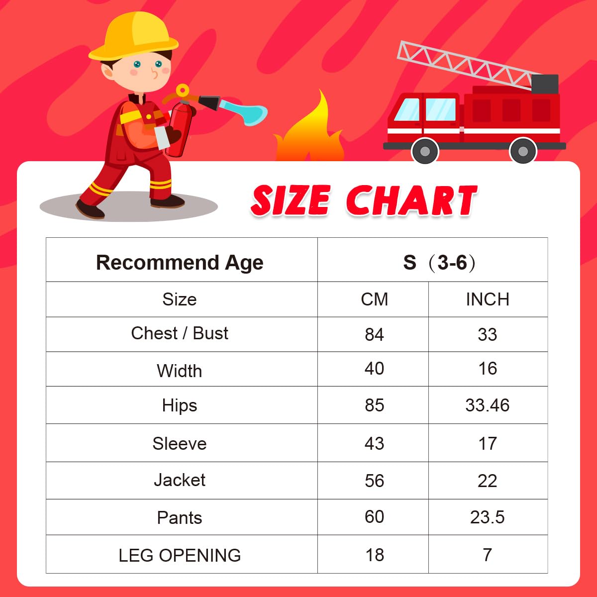 LOYO Kids Role Play Halloween Costumes, Red Fireman Costume with Firefighter Outfit Toys Accessories for 3 to 6 Year Old Children