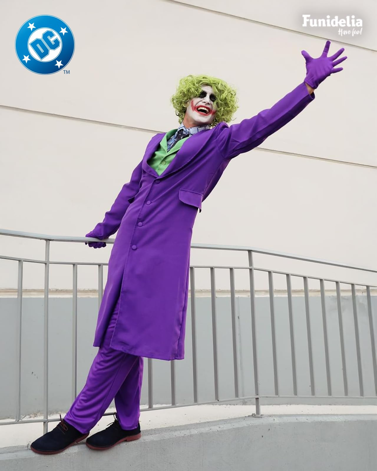Funidelia Official Joker Dark Knight Costume for Men, Joker Suit for Adult, Halloween and Carnival Costumes – Size M